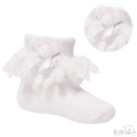 S326-W: White Lace Ankle Socks (0-24 Months)